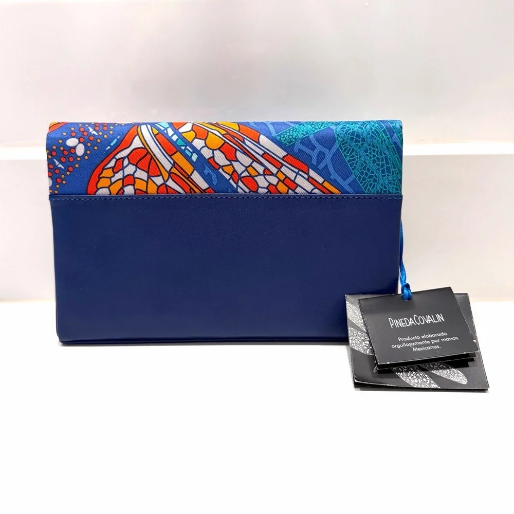 NWT Pineta Covalin Dragonfly Silk Clutch Chain Shoulder Bag - Picture 4 of 15